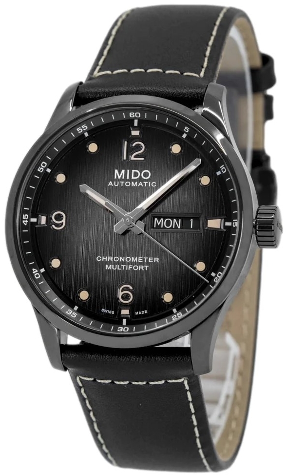 Mido Herrklocka M038.431.36.057.00 Multifort Grå/Läder Ø42 mm - Mido