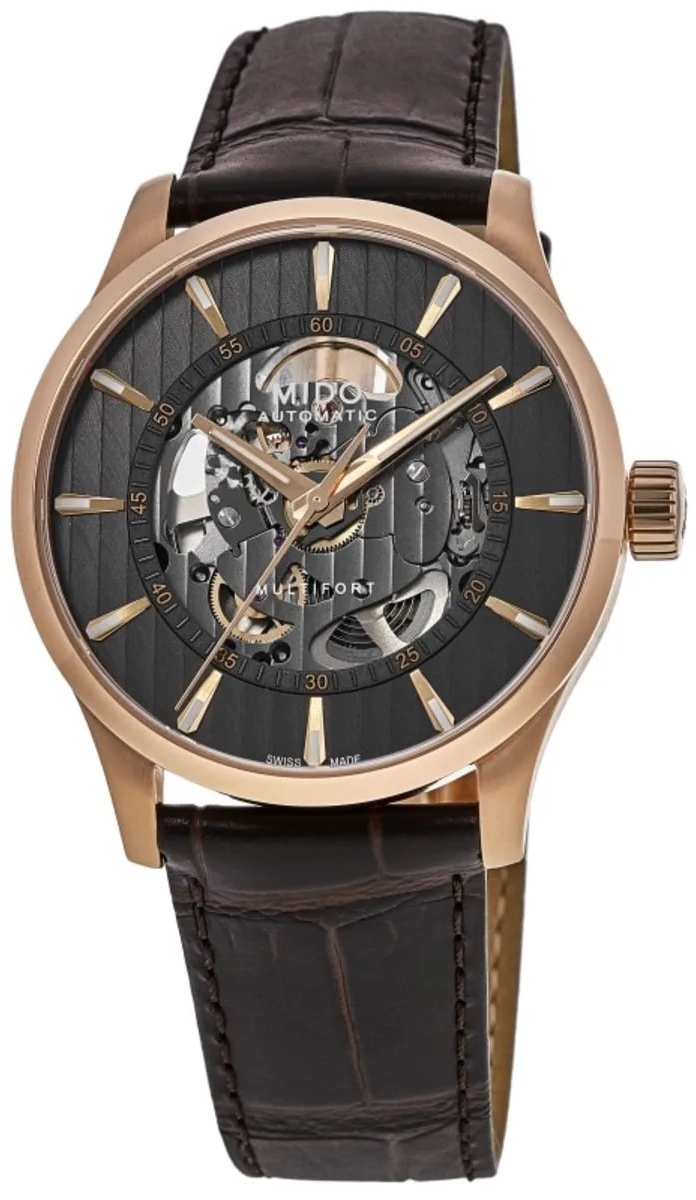 Mido Herrklocka M038.436.36.061.00 Multifort Grå/Läder Ø42 mm - Mido