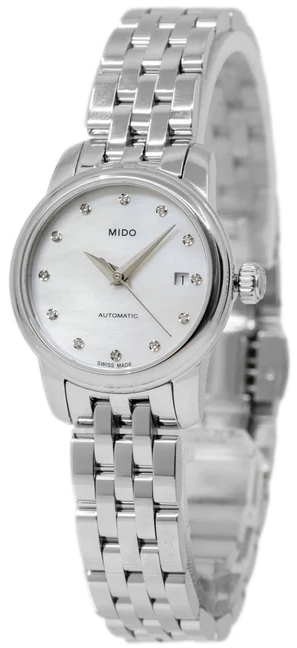 Mido Damklocka M039.007.11.106.00 Baroncelli Vit/St&aring;l &Oslash;25 mm