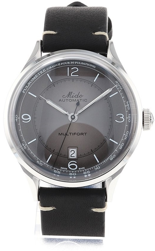 Mido Herrklocka M040.407.16.060.00 Multifort Gr&aring;/L&auml;der &Oslash;40 mm