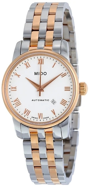 Mido Damklocka M76.0.09N.61 Baroncelli Vit/Ros&eacute;guldstonat st&aring;l &Oslash;29