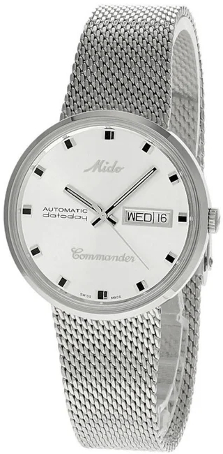 Mido Damklocka M842.942.113 Commander Silverf&auml;rgad/St&aring;l &Oslash;37 mm