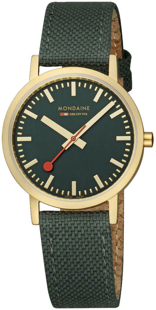 Mondaine Damklocka A660.30314.60SBS Classic Grön/Läder Ø30 mm - Mondaine