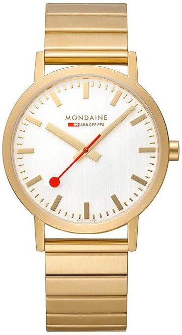 Mondaine A660.30360.16SBM Classic Vit/Gulguldtonat stål Ø40 mm - Mondaine