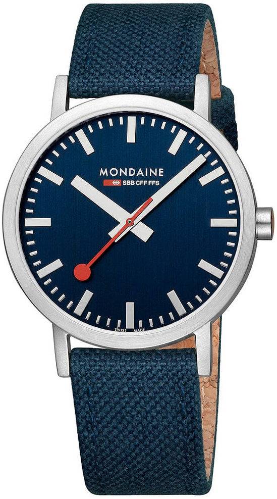 Mondaine A660.30360.40SBD Classic Blå/Läder Ø40 mm - Mondaine