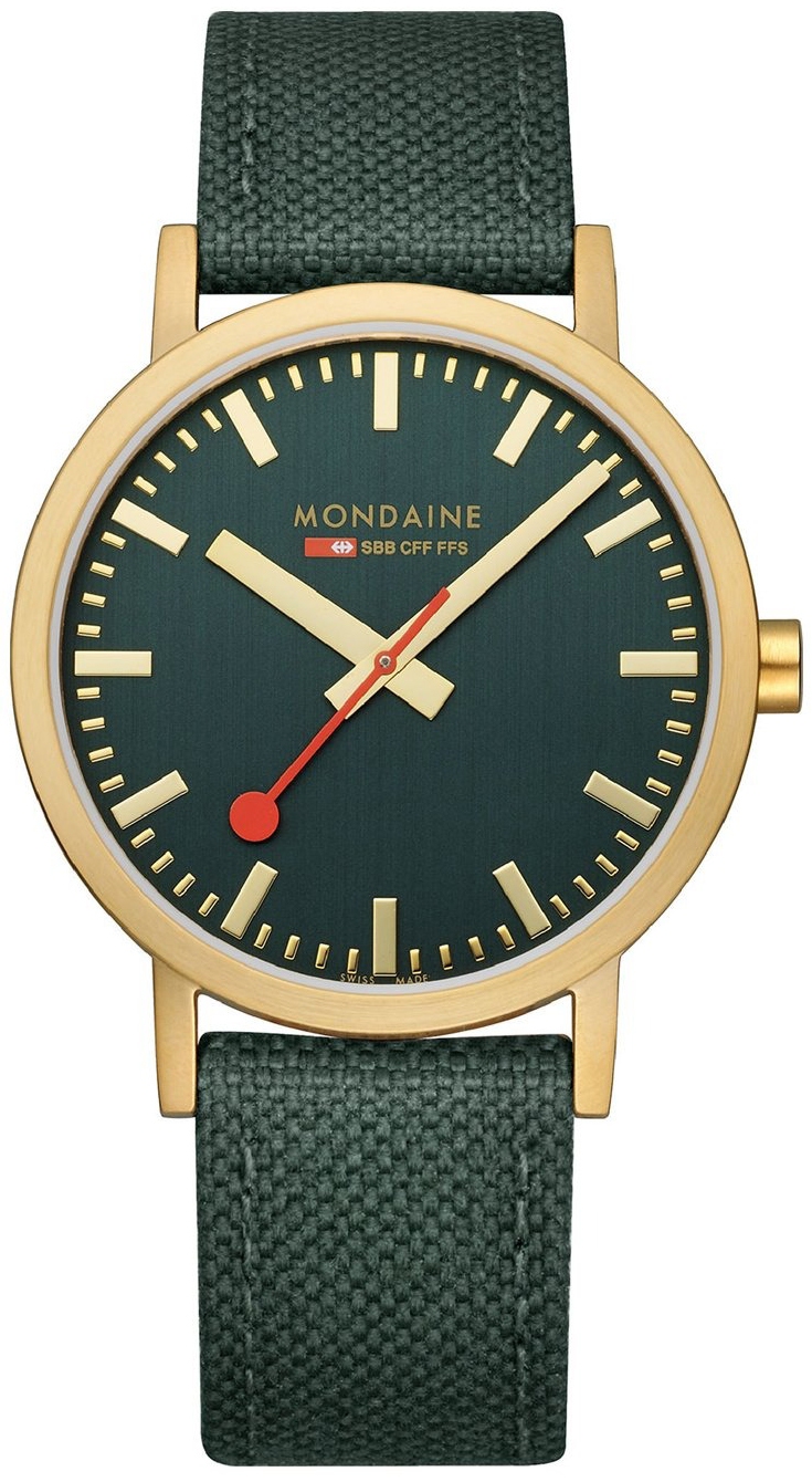 Mondaine A660.30360.60SBS Classic Grön/Läder Ø40 mm - Mondaine