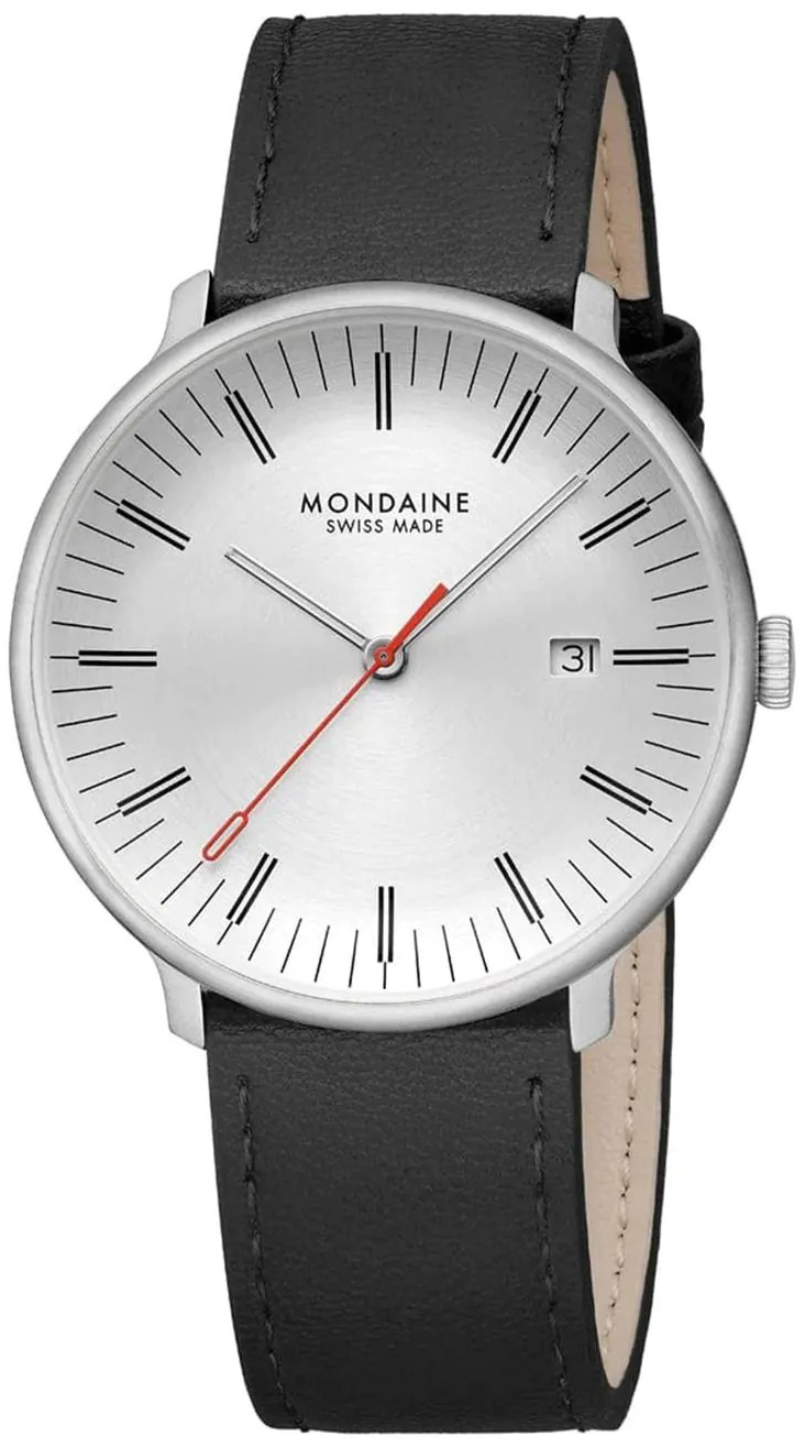 Mondaine Herrklocka MLE.41210.LBV Doppio Silverf&auml;rgad/L&auml;der &Oslash;41 mm