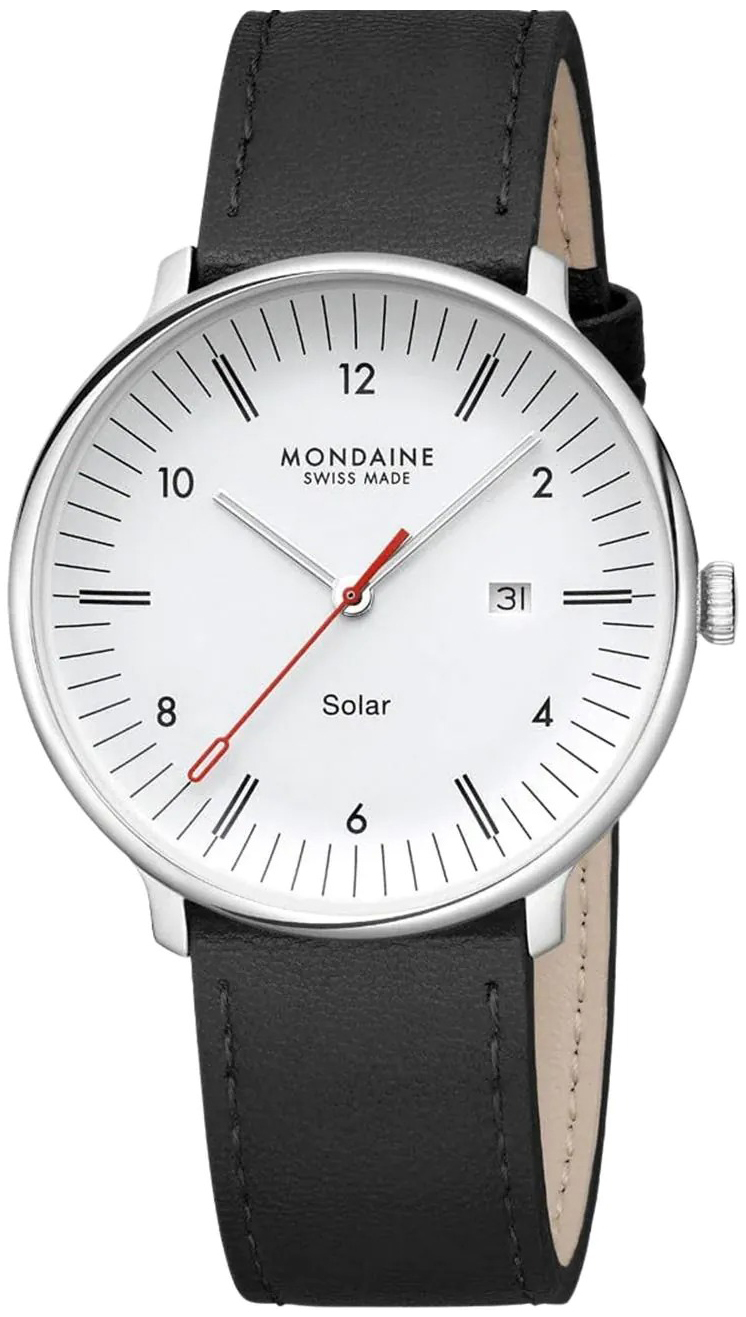 Mondaine Herrklocka MLE.41910.LBV Doppio Vit/L&auml;der &Oslash;41 mm
