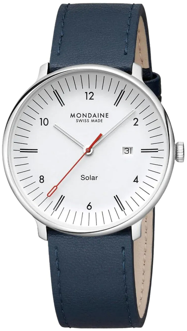 Mondaine Herrklocka MLE.41910.LDV Doppio Vit/L&auml;der &Oslash;41 mm