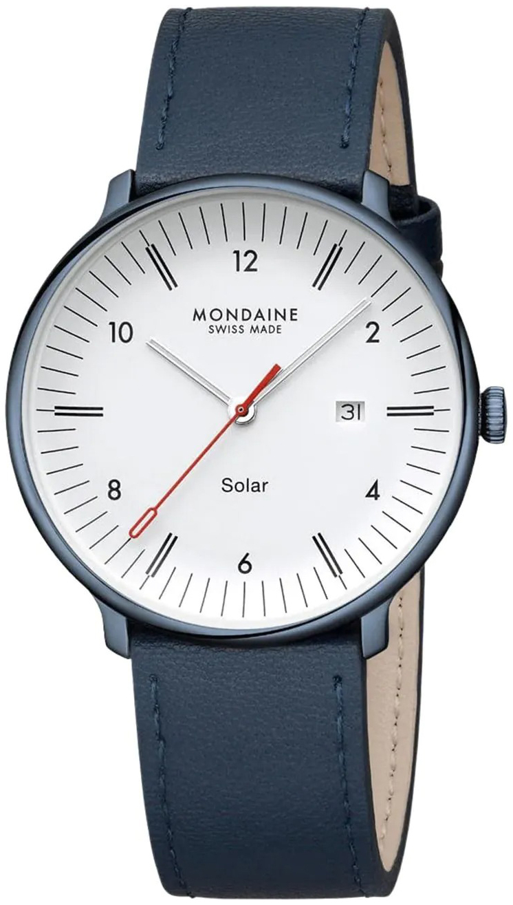 Mondaine Herrklocka MLE.41910.LQV Doppio Vit/L&auml;der &Oslash;41 mm