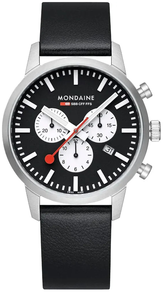 Mondaine Herrklocka MSD.41420.LBV Neo Svart/L&auml;der &Oslash;41 mm