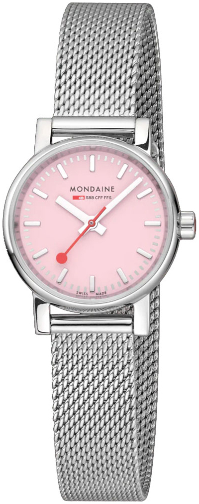 Mondaine Damklocka MSE.26130.SM Evo2 Rosa/Stål Ø26 mm - Mondaine