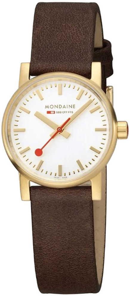 Mondaine Damklocka MSE.30112.LG Evo2 Vit/Läder Ø30 mm - Mondaine