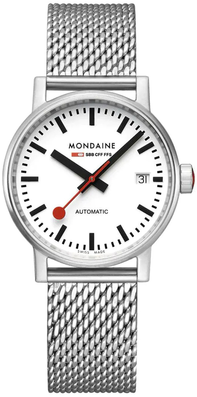 Mondaine Damklocka MSE.35610.SM Evo2 Vit/St&aring;l &Oslash;35 mm
