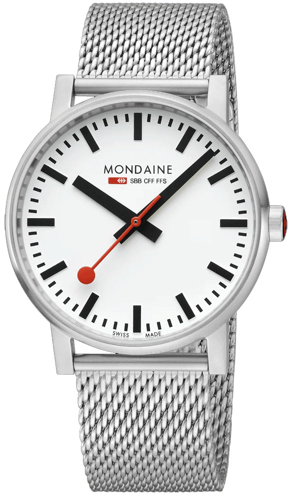 Mondaine Herrklocka MSE.43110.SJ Evo2 Vit/Stål Ø43 mm - Mondaine