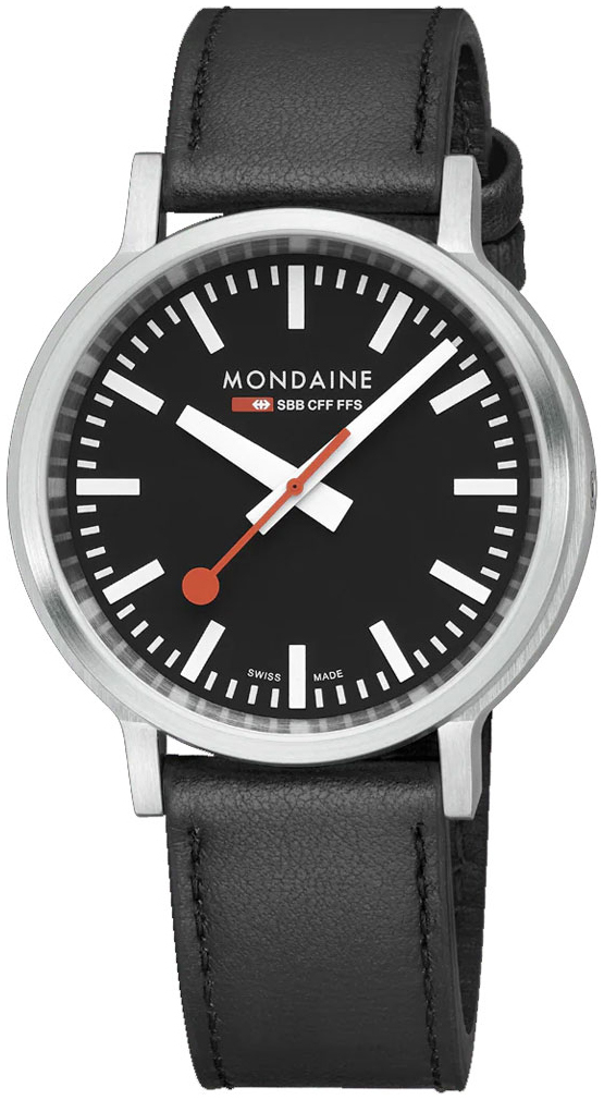 Mondaine Herrklocka MST.41020.LBV.2SE Stop2Go Svart/Läder Ø41 mm - Mondaine