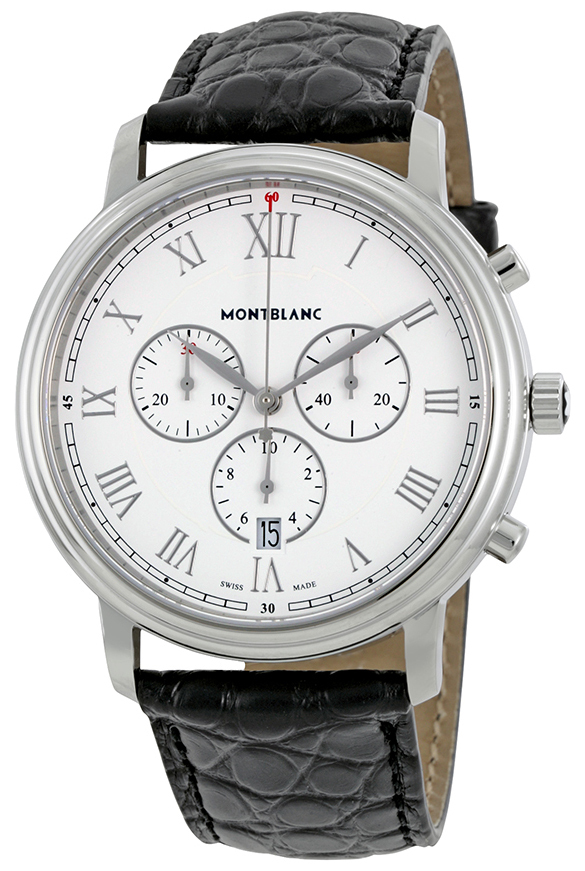 Montblanc Herrklocka 114339 Tradition Vit/Läder Ø42 mm - Montblanc