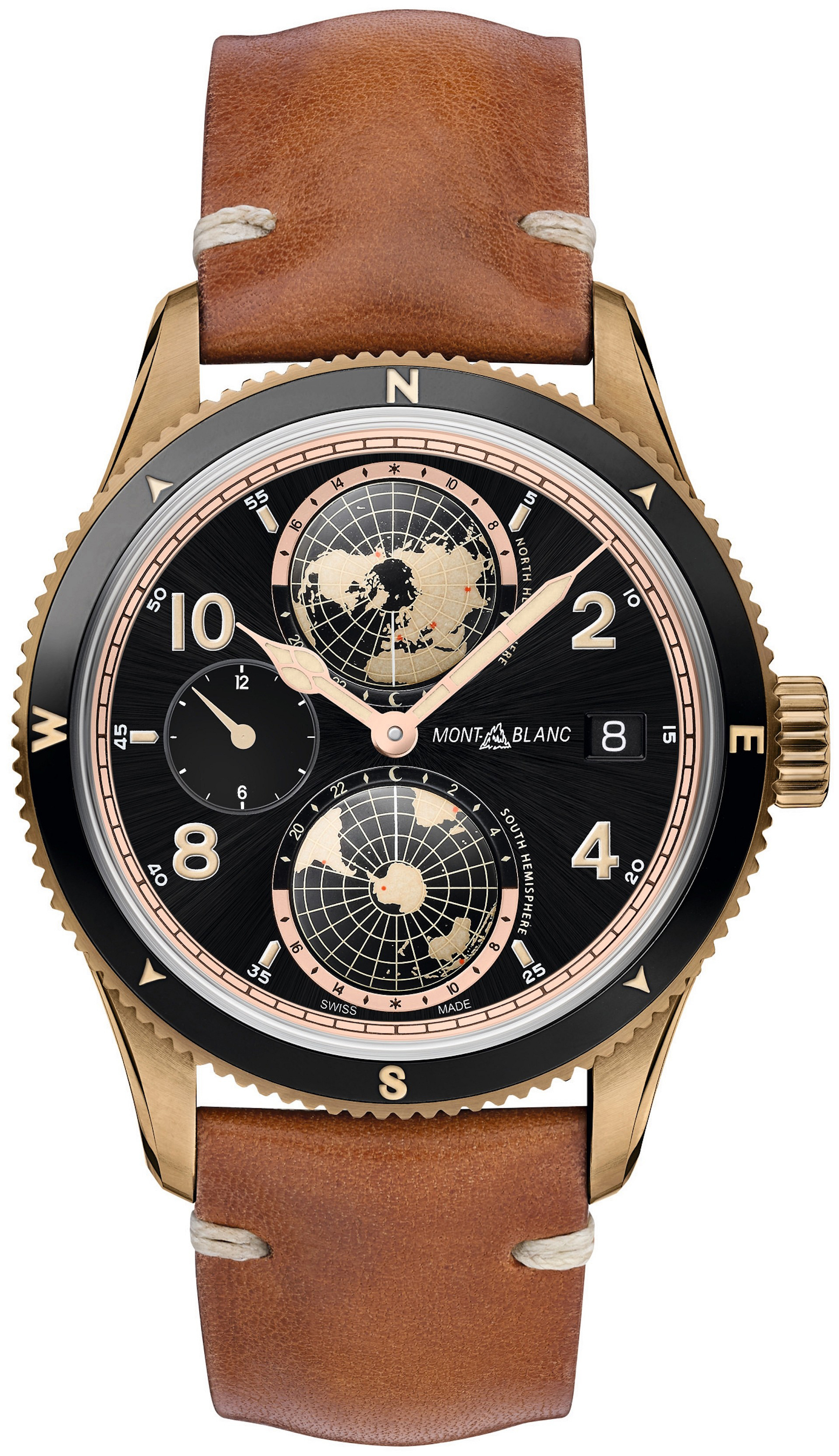 Montblanc 1858 Herrklocka 119347 Svart/Läder Ø42 mm - Montblanc