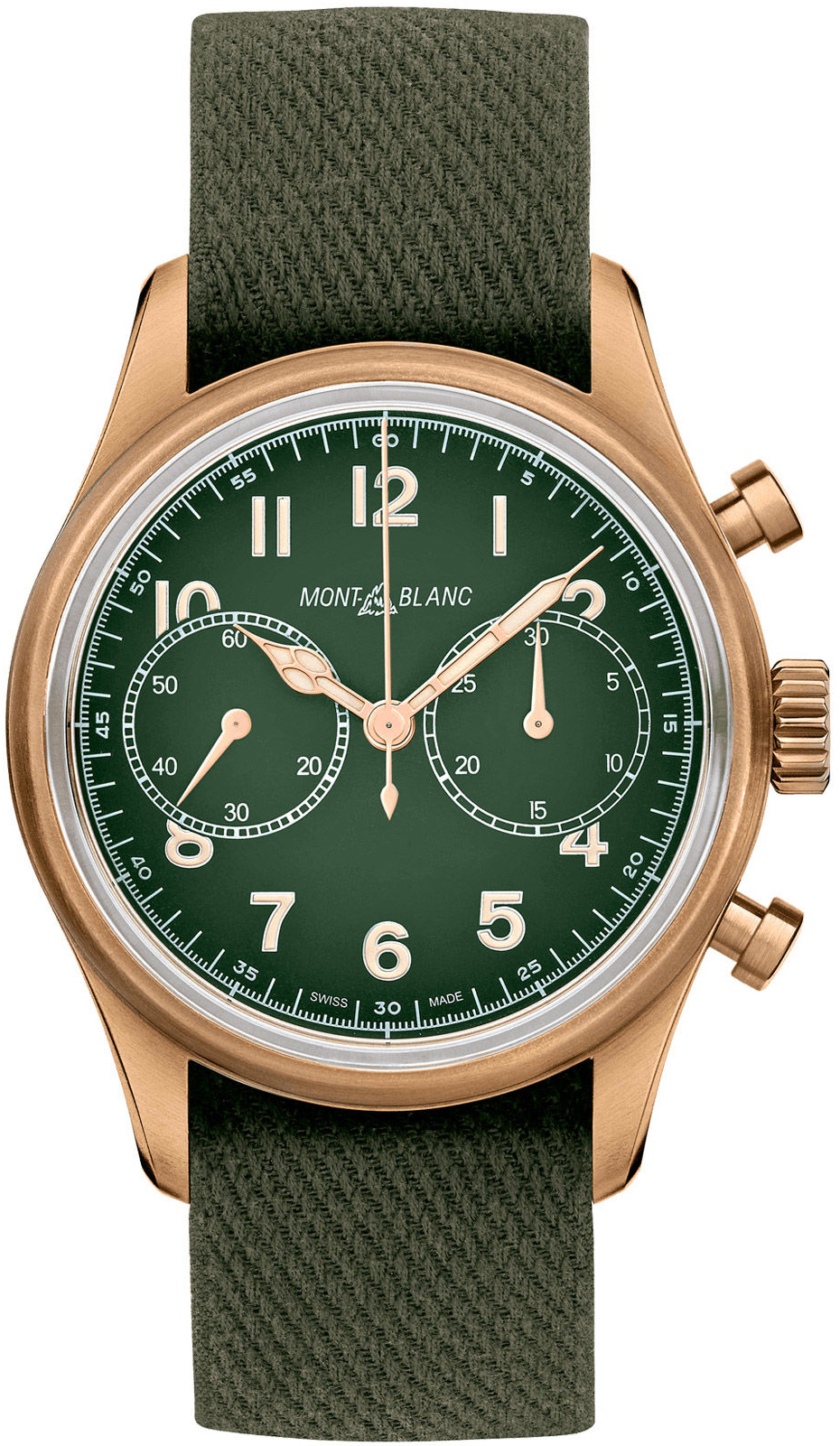 Montblanc 1858 Herrklocka 119908 Grön/Textil Ø42 mm - Montblanc