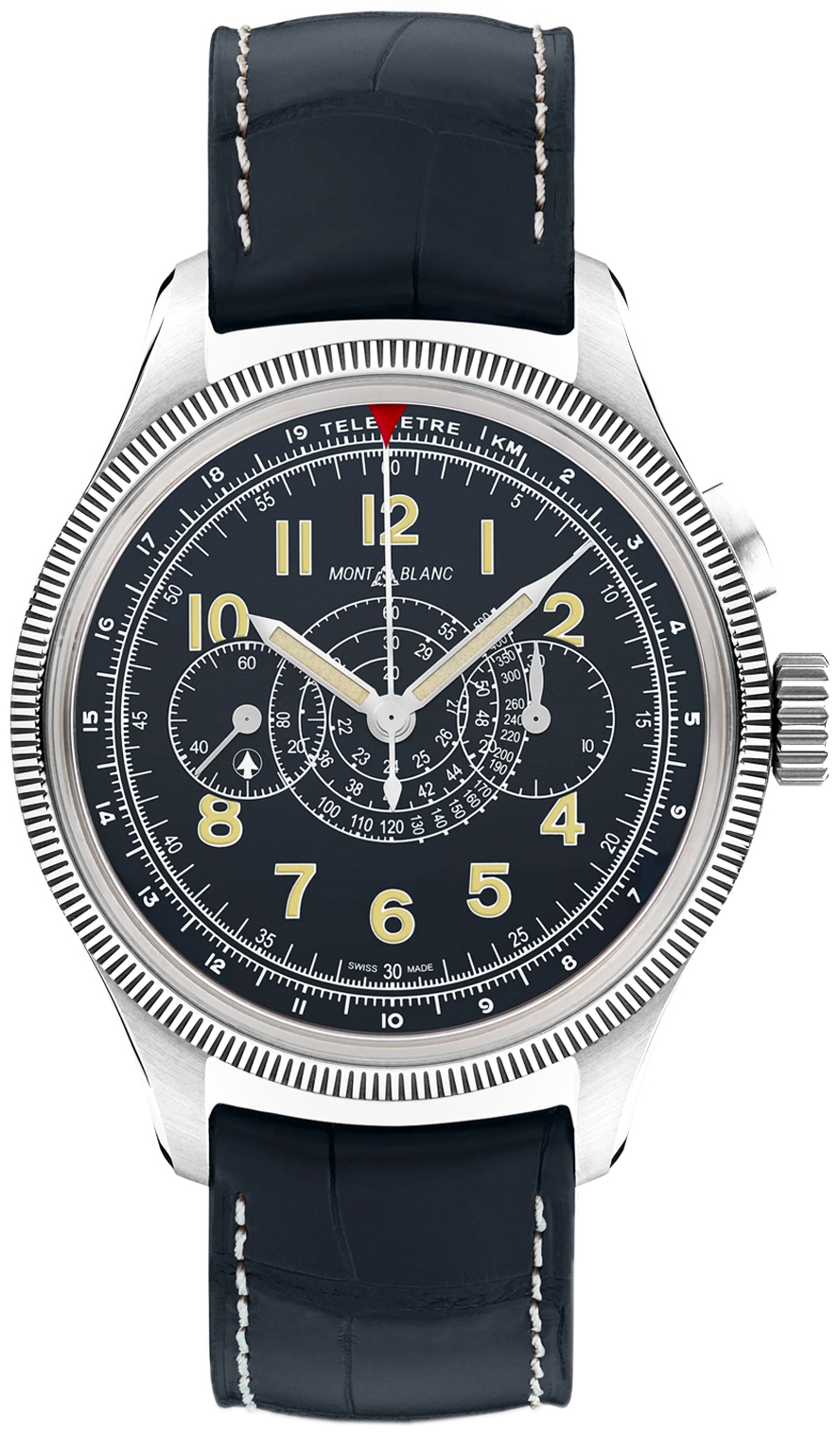 Montblanc 1858 Herrklocka 129614 Svart/Läder Ø42 mm - Montblanc