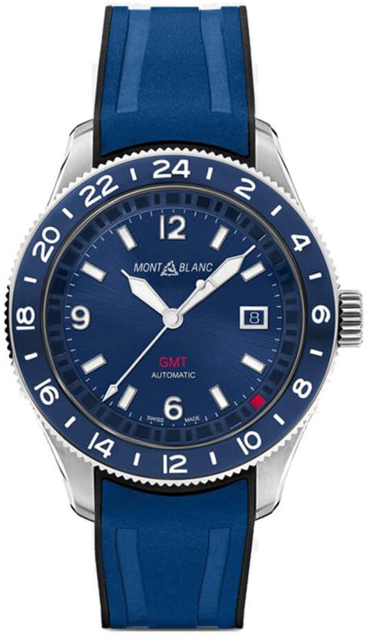 Montblanc 1858 Herrklocka 129617 Blå/Gummi Ø42 mm - Montblanc