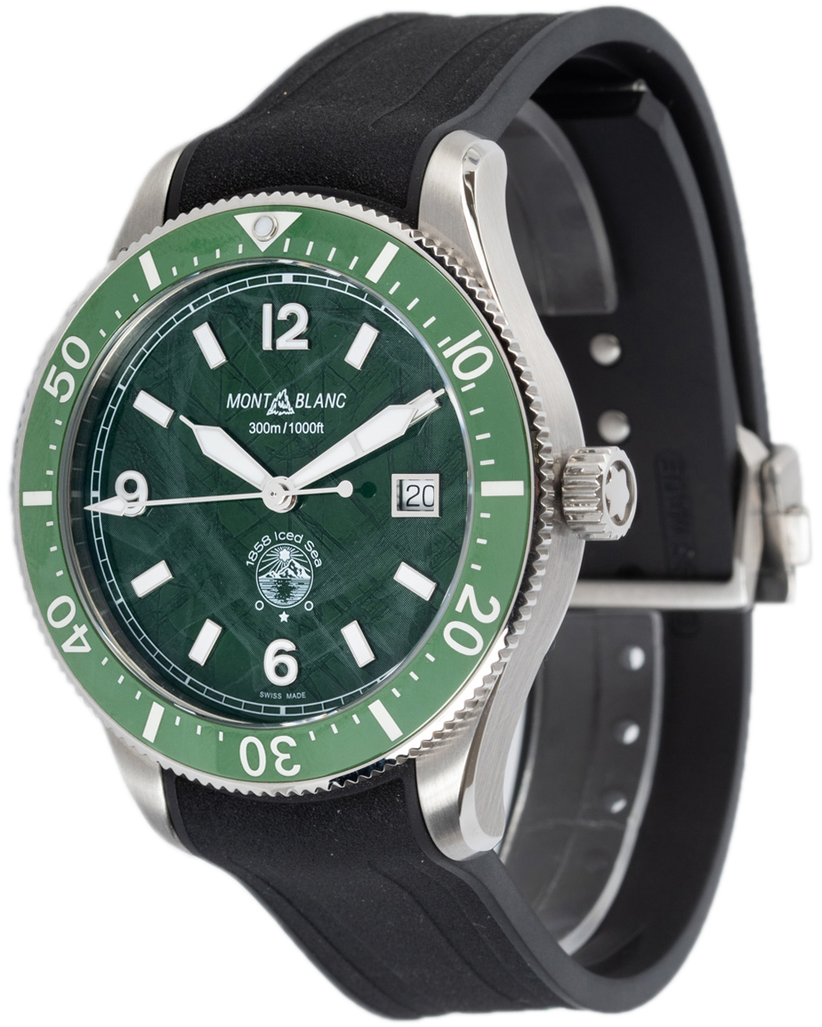 Montblanc 1858 Herrklocka 129765 Grön/Gummi Ø41 mm - Montblanc