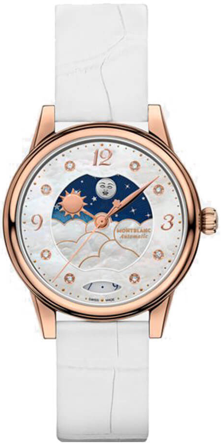Montblanc Damklocka 129773 Boheme Vit/Läder Ø30 mm - Montblanc
