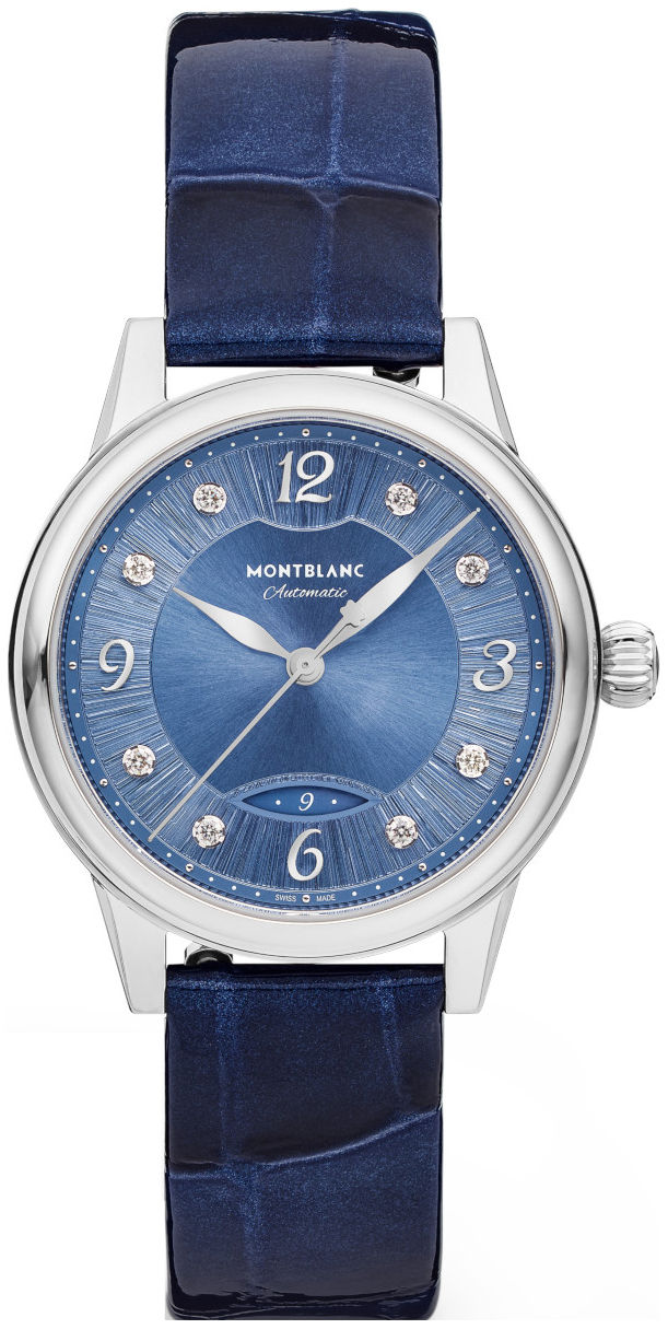 Montblanc Damklocka 133306 Boheme Bl&aring;/L&auml;der &Oslash;30 mm