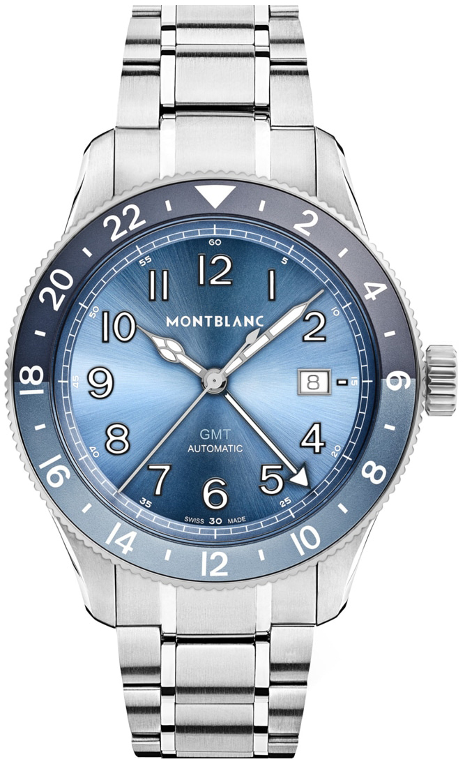 Montblanc 1858 Herrklocka 136523 Bl&aring;/St&aring;l &Oslash;42 mm