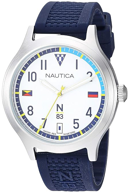 Nautica Herrklocka NAPCFS903 N83 Vit/Gummi Ø43 mm - Nautica