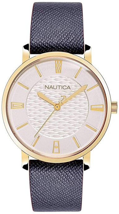 Nautica Damklocka NAPCGP903 Coral Gables Champagnefärgad/Läder Ø36 - Nautica
