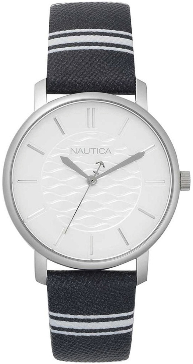 Nautica Damklocka NAPCGS001 Vit/Läder Ø36 mm - Nautica