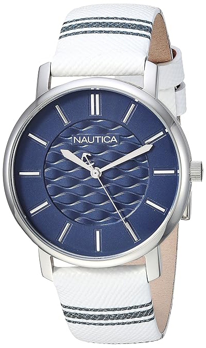 Nautica Damklocka NAPCGS002 Coral Gables Blå/Läder Ø35 mm - Nautica