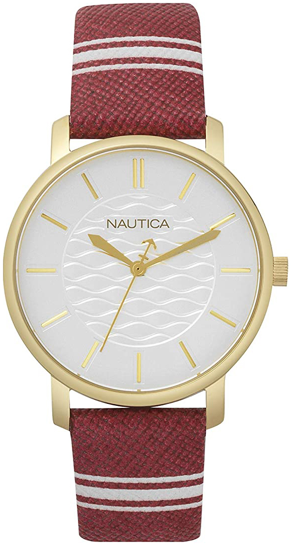 Nautica Damklocka NAPCGS003 Silverfärgad/Läder Ø36 mm