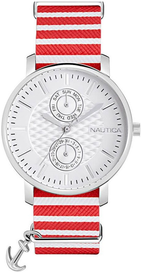 Nautica Damklocka NAPCMS901 Vit/Läder Ø36 mm - Nautica