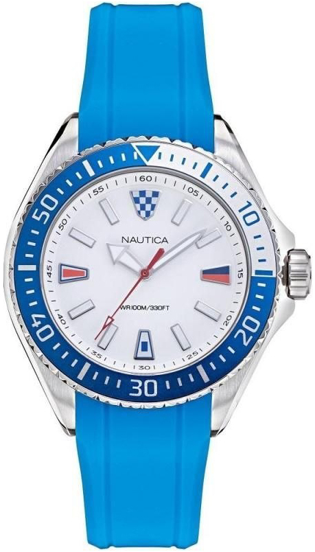 Nautica Herrklocka NAPCPS009 Vit/Gummi Ø46 mm - Nautica