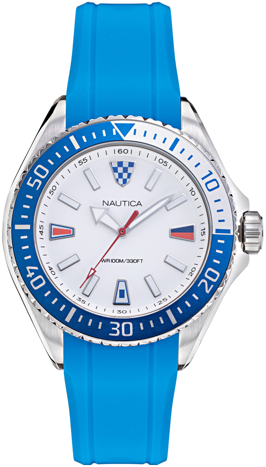 Nautica Herrklocka NAPCPS015 Vit/Gummi Ø46 mm