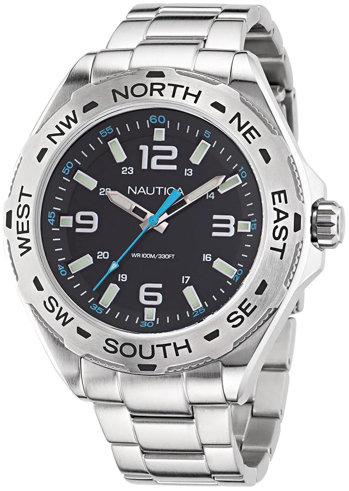 Nautica Herrklocka NAPCWS301 Clearwater Beach Svart/Stål Ø48 mm - Nautica