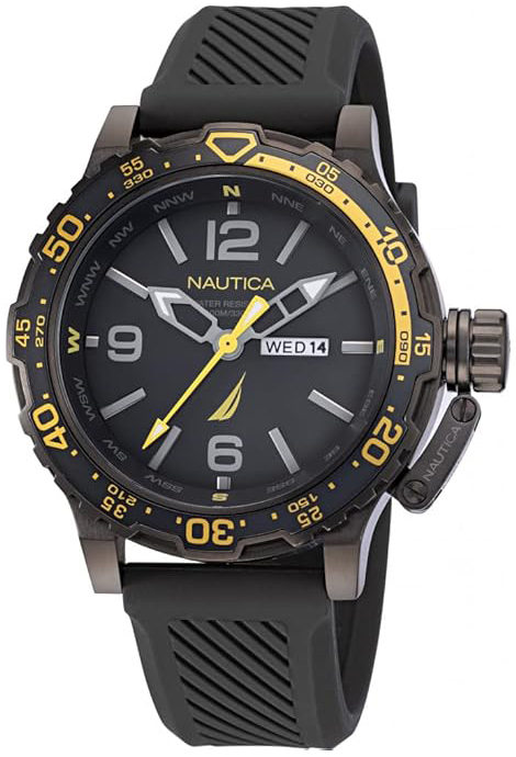 Nautica Herrklocka NAPGLF115 Glenrock Grå/Gummi Ø46 mm - Nautica