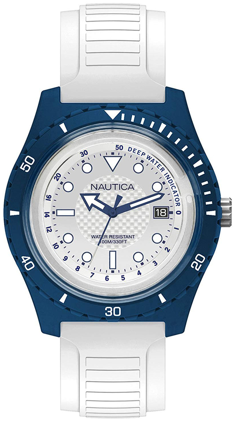 Nautica Herrklocka NAPIBZ006 Vit/Gummi Ø46 mm - Nautica