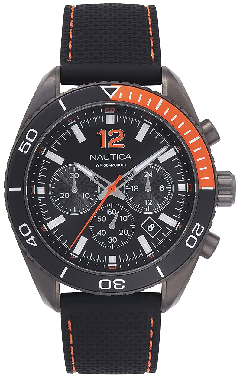 Nautica Herrklocka NAPKBN008 Svart/Gummi &Oslash;46 mm
