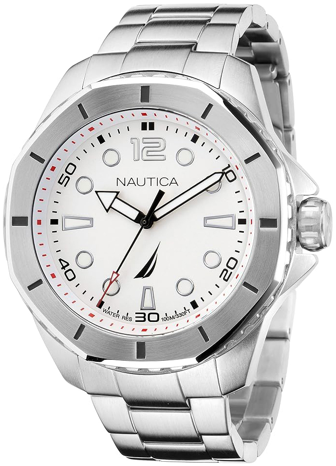 Nautica Herrklocka NAPKMF204 Koh May Bay Silverfärgad/Stål Ø48 mm - Nautica