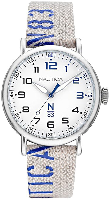 Nautica Herrklocka NAPLSS014 N83 Silverfärgad/Textil Ø44 mm - Nautica