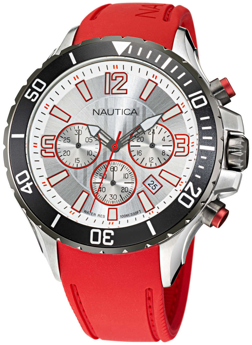 Nautica Herrklocka NAPNSS119 Nst Silverfärgad/Gummi Ø49 mm - Nautica