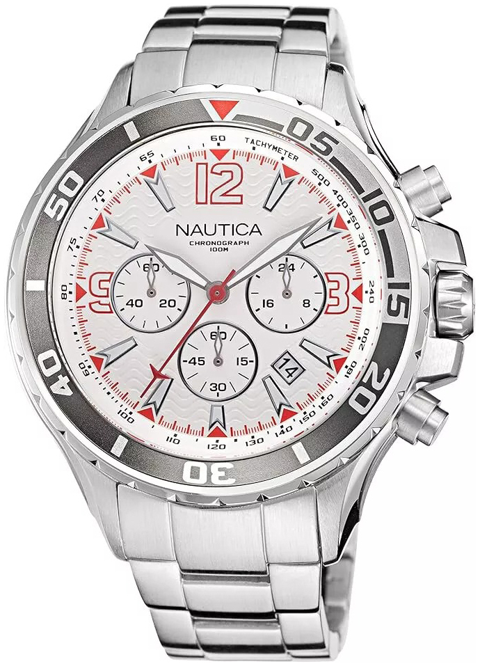 Nautica Herrklocka NAPNSS218 Nst Silverfärgad/Stål Ø49 mm - Nautica