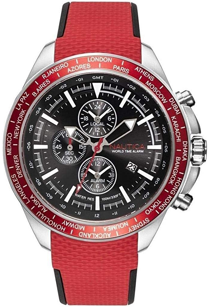 Nautica Herrklocka NAPOBP901 Svart/Gummi Ø48 mm - Nautica