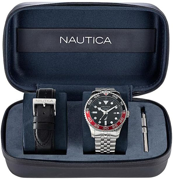 Nautica Herrklocka NAPPBF145 Pacific Beach Svart/Stål Ø43 mm - Nautica