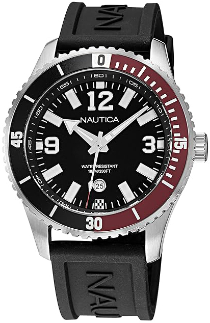 Nautica Herrklocka NAPPBS161 Pacific Beach Svart/Gummi Ø44 mm