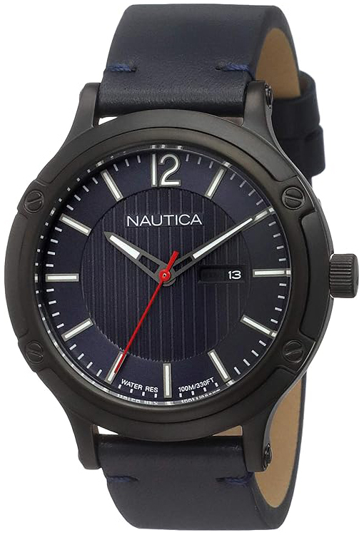 Nautica Herrklocka NAPPRH017 Porthole Blå/Läder Ø44 mm - Nautica