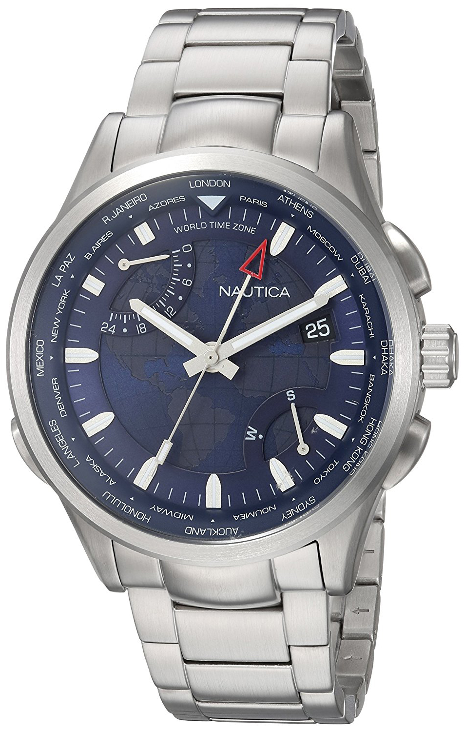 Nautica Herrklocka NAPSHG003 Multifunction Blå/Stål Ø44 mm - Nautica
